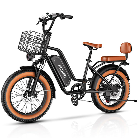 EUYBIKE Electric Bike for Adults, 20"x 4" Fat Tire Cargo Ebike, 1450W Peak Cargo Ebike with 48V 20AH Removable 960WH Battery