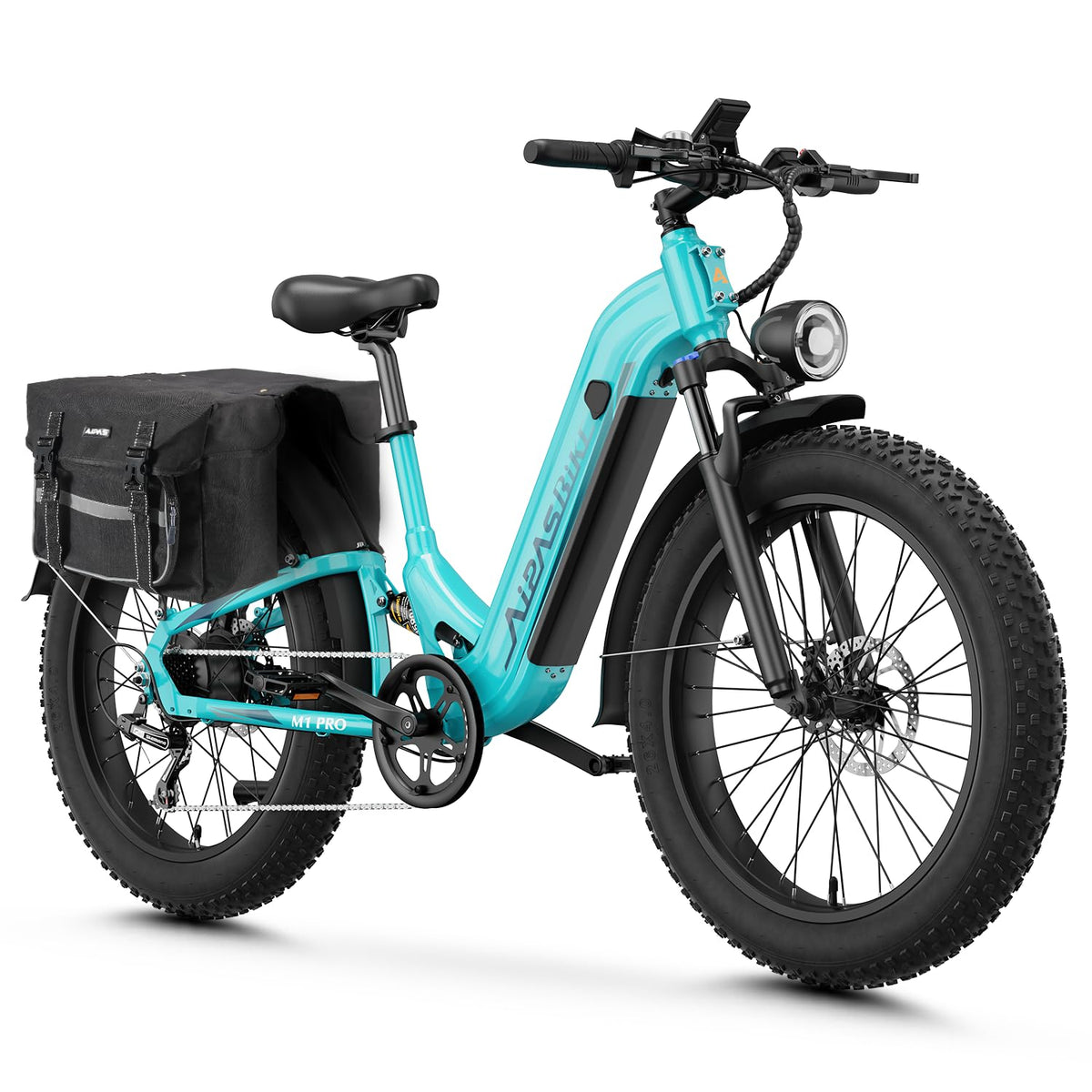 Aipas M1 Max Electric Bike for Adults, 26"x4" Fat Tire Ebike Air Suspension