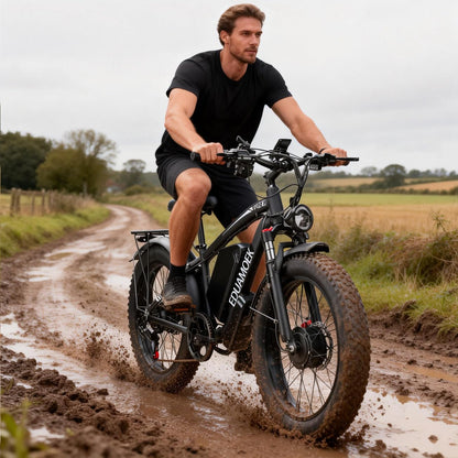 9000W-Peak-Dual-Motor-Ebike, 58V Max-output 34Ah Adults Electric Bike 48MPH