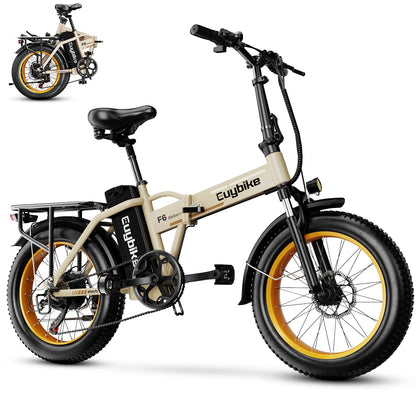 EUYBIKE Foldable Electric Bike for Adults, 48V 20Ah Removable Lithium Battery up to 80Miles, 20" Fat Tire 1000W Peak Motor Dirt Ebike