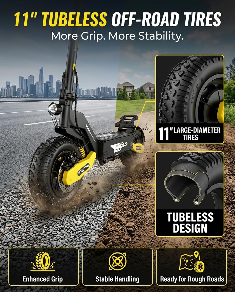 Electric Scooter for Adults,11" Off-Road Tires Fast E Scooter