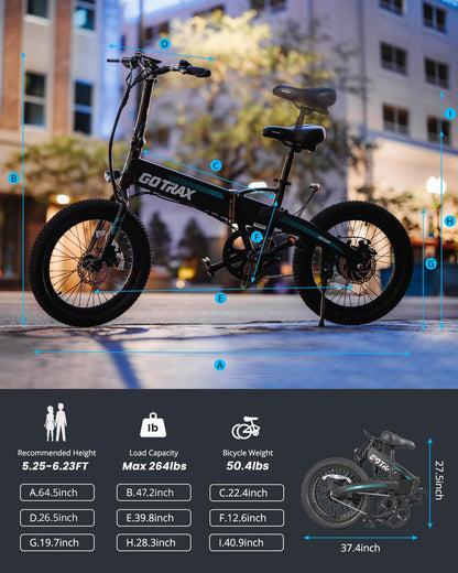 Gotrax R1 20" Folding Electric Bike with 40 Miles Range by 48V Battery