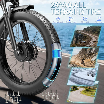 9000W-Peak 58V Peak 34Ah Dual-Motor-Ebike for Adult Max 48MPH Up to 105 Mi