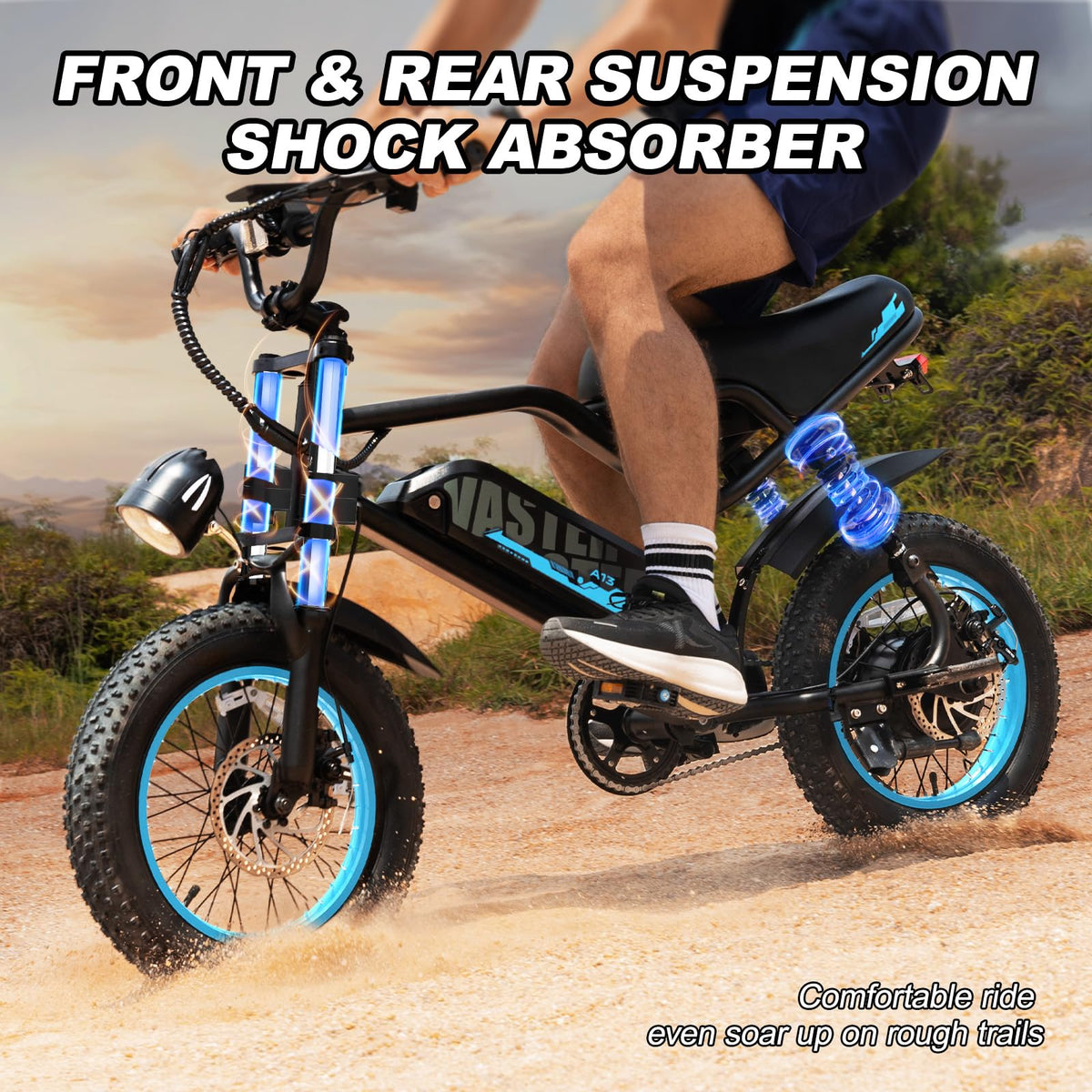 AVDLBIKE Electric Bike, 16'' Fat Tire eBike for Teens/Adults, 500W E-Bike with 36V/12.8Ah Removable Battery