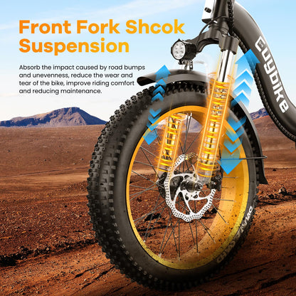 Folding Electric Bike for Adults with Peak 1000W Motor, 48V 20AH Battery up to 80 Miles, 20" Fat Tire All Terrain Ebike