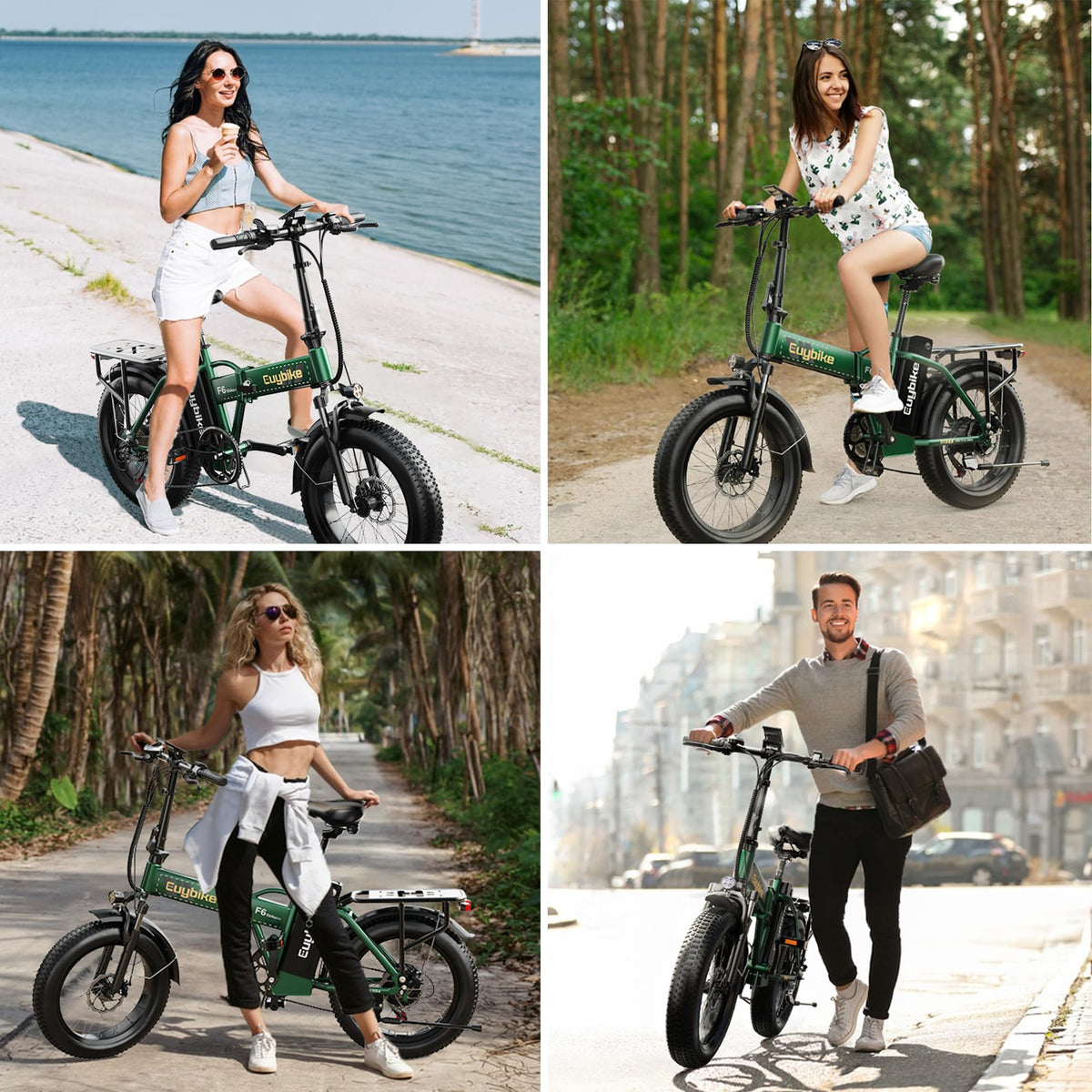EUYBIKE Foldable Electric Bike for Adults, 48V 20Ah Removable Lithium Battery up to 80Miles, 20" Fat Tire 1000W Dirt Ebike