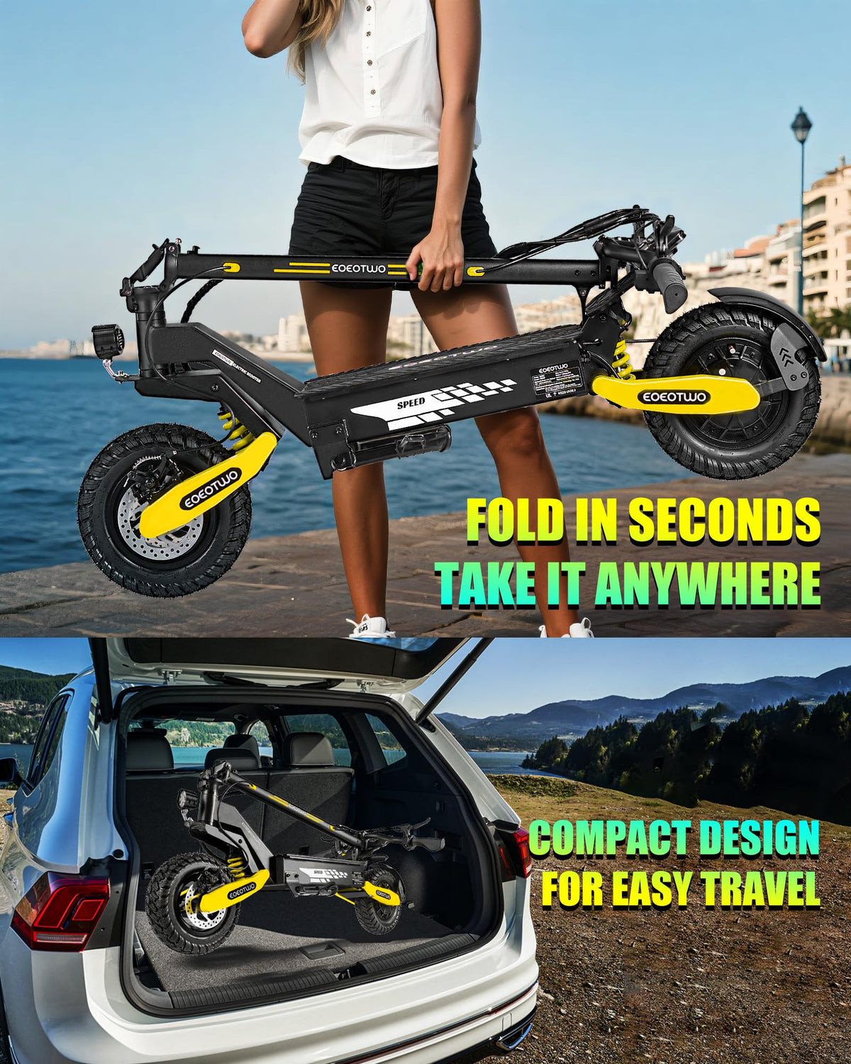 Electric Scooter for Adults, 11" Off-Road Tires, Fast E Scooter