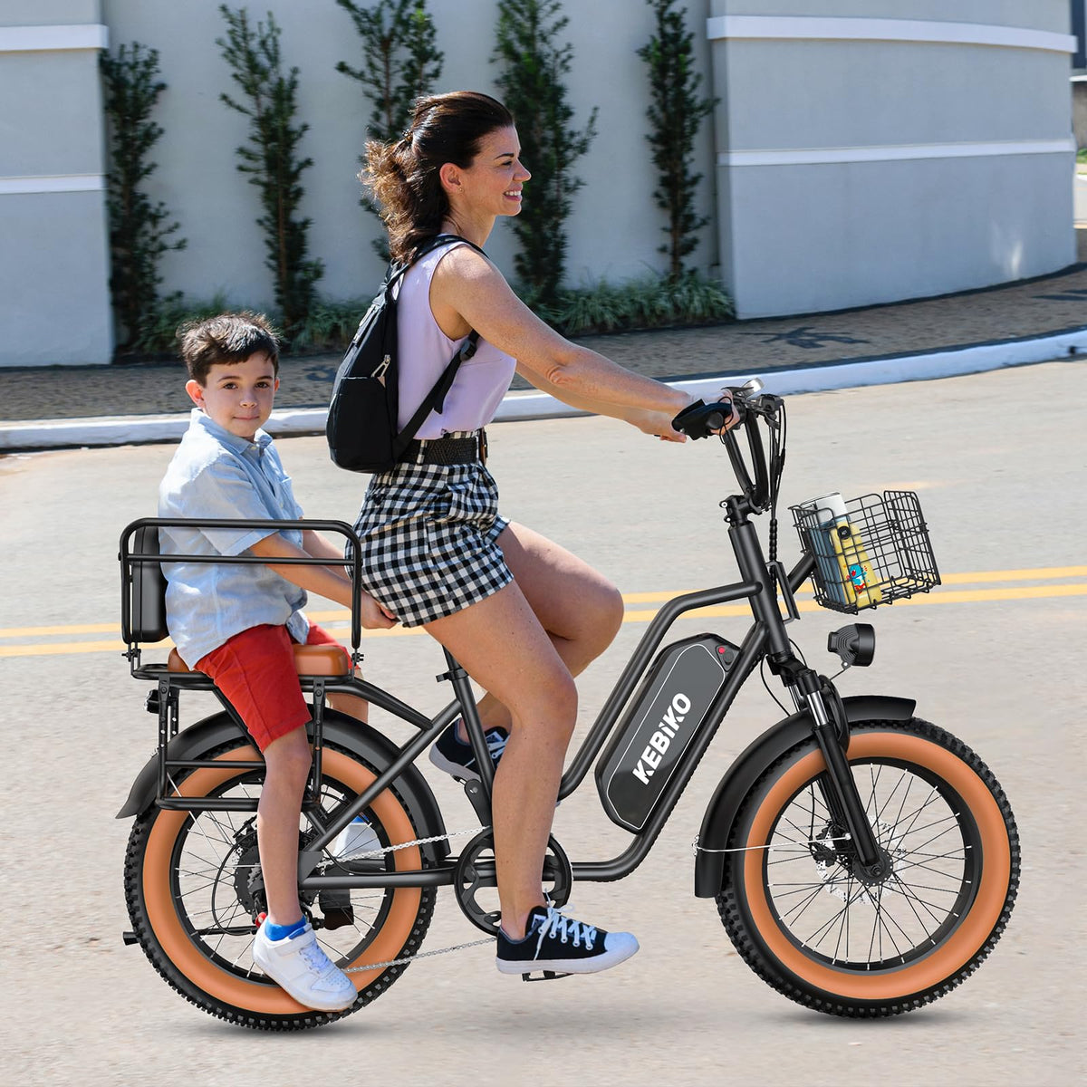 EUYBIKE Electric Bike for Adults, 20"x 4" Fat Tire Ebike, 1450W Peak Cargo Ebike with 48V 20AH Removable 960WH Battery