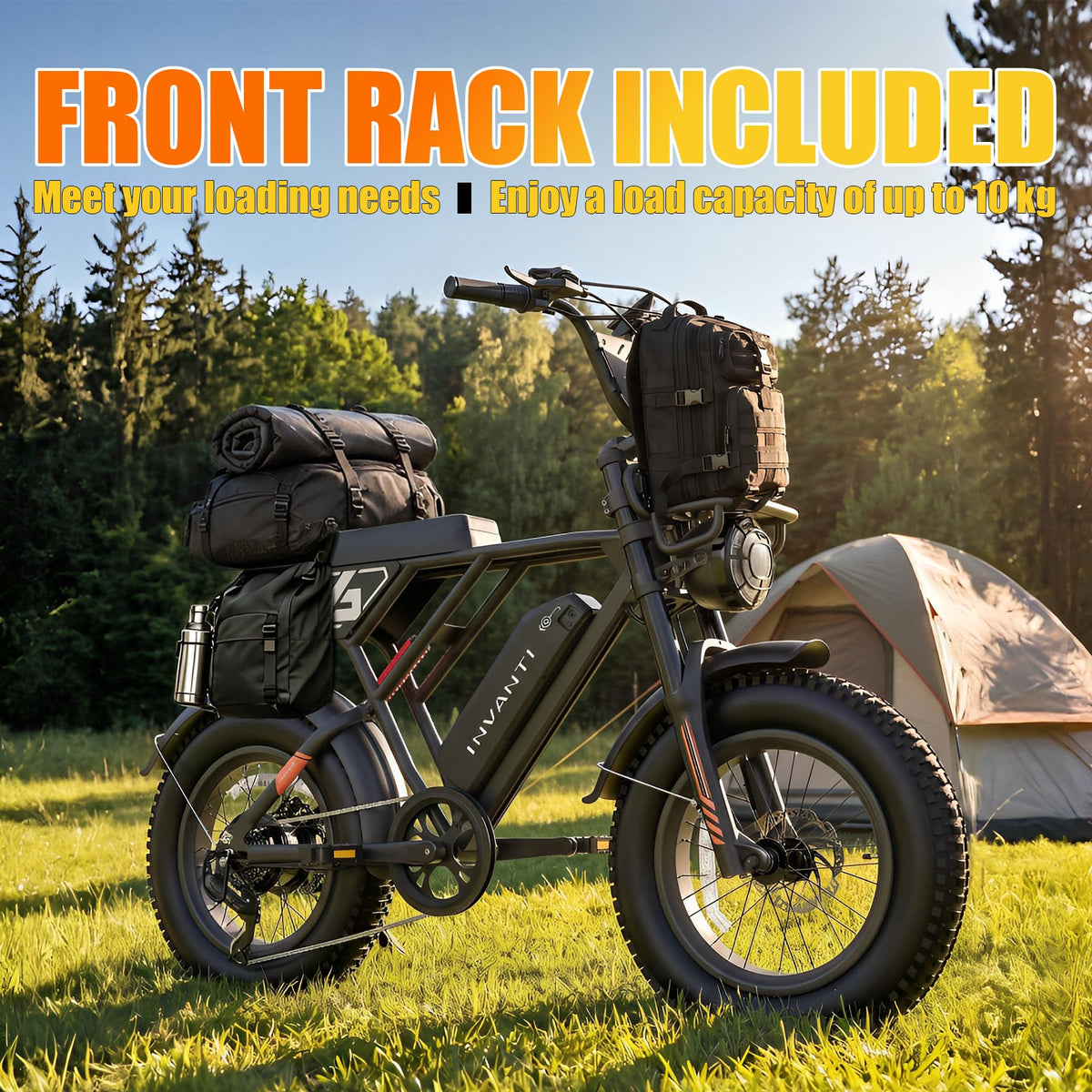 INVANTI Electric Bike for Adults,48V15Ah Removable Battery Ebike,Peak 1500W Motor,20"x4" Fat Tire Electric Bike