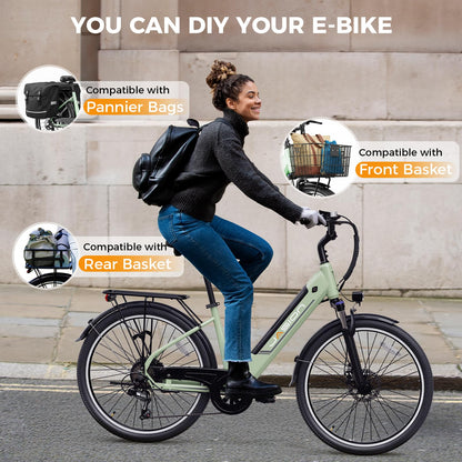 Jasion Roamer/ST Electric Bike for Adults, 26'' Commuter Ebike 1200W 528WH Removable Battery