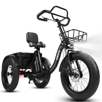 ESKUTE T300 Pro Electric Trike for Adults, 998.4Wh Long-Range Battery, 1200W Peak Motor, 20"x4.0" Fat Tires