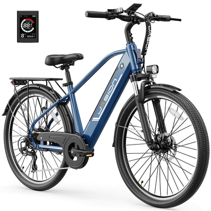 Jasion Roamer Electric Bike for Adults, 26" Commuter Ebike Peak 1200W 528WH Removable Battery