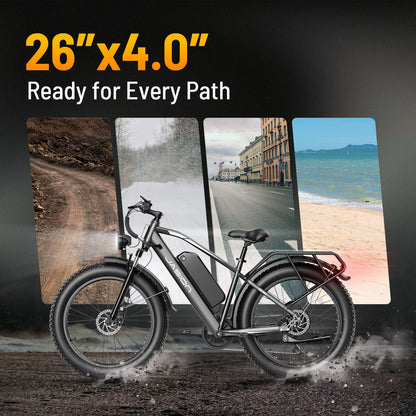 Jasion EB5 MAX Electric Bike for Adults with 2000W Peak Motor, 48V 15Ah (720Wh) Battery Electric Mountain Bike