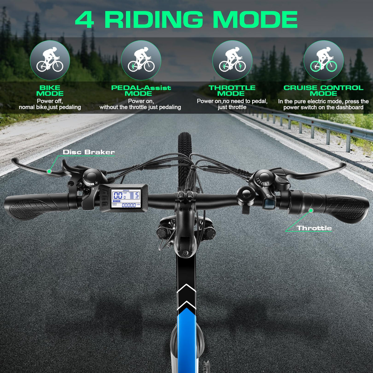 Vivi Electric Bike for Adults, Peak 750W Ebike 26" Electric Mountain Bike, 20MPH Adult Electric Bicycles Commuter Ebike with 48V Battery