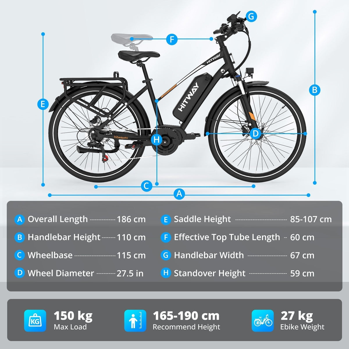 BK-U1 Mid-Drive Electric Bike up to 110 miles